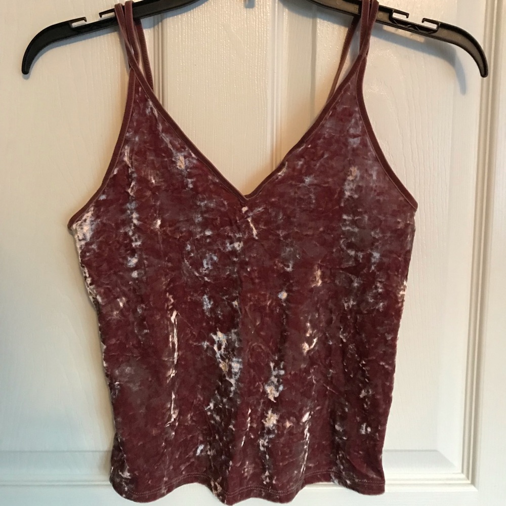 Pink Velvet Cropped Tank